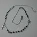 Picture of Rosary crew-neck Necklace with Miraculous Medal of Our Lady of Graces and Cross gr 4,6 White Gold 18k with Onyx Unisex Woman Man