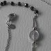 Picture of Rosary crew-neck Necklace with Miraculous Medal of Our Lady of Graces and Cross and through Chain gr 5 White Gold 18k with Onyx Unisex Woman Man 