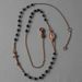Picture of Rosary crew-neck Necklace with Miraculous Medal of Our Lady of Graces and Cross and through Chain gr 5,2 Rose Gold 18k with Onyx Unisex Woman Man