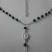 Picture of Rosary Necklace Silver 925 black Stones Miraculous Medal Cross gr.5,30 for Woman