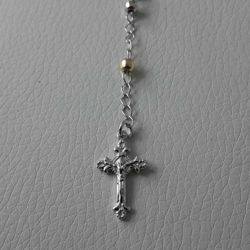 Imagen de Collar Rosario Plata de ley 925 Virgen Milagrosa y Crucifijo gr.10,50 para Mujer