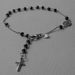 Picture of Rosary Cuff Bracelet with Miraculous Medal of Our Lady of Graces and Cross gr 3,2 White Gold 18k with Onyx Unisex Woman Man