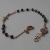Imagen de Pulsera Rosario gr 3,6 oro rosa 18k y ónyx negro