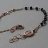 Imagen de Pulsera Rosario gr 3,6 oro rosa 18k y ónyx negro