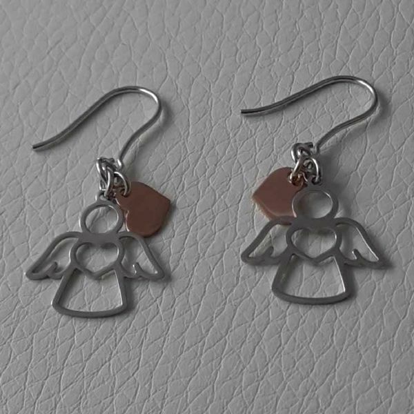 Picture of Earrings Silver 925 Angel with Heart and Charms gr.1,60 for Woman