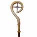Immagine di Bastone Pastorale con asta cm 184 (72,4 inch) Simbolo della Croce Finitura liscia in Legno di Ulivo di Assisi
