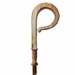 Picture of Crosier Pastoral Staff cm 184 (72,4 inch)  smooth Finish in Olive Wood of Assisi