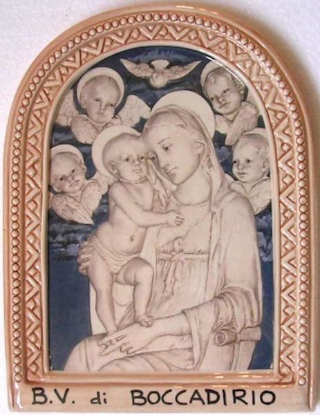 Immagine di Madonna Pala da Muro cm 24 (9,4 in) Fotoceramica Ceramica Robbiana