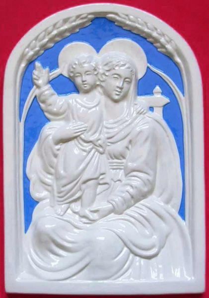 Picture of Madonna and Child 34x24 cm (13,4x9,4 inch) Della Robbia ceramic wall panel