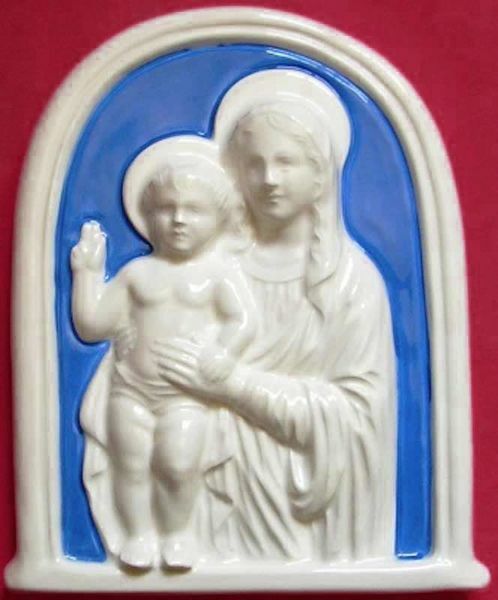 Picture of Madonna and Child 17x14 cm (6,7x5,5 inch) Della Robbia ceramic wall panel