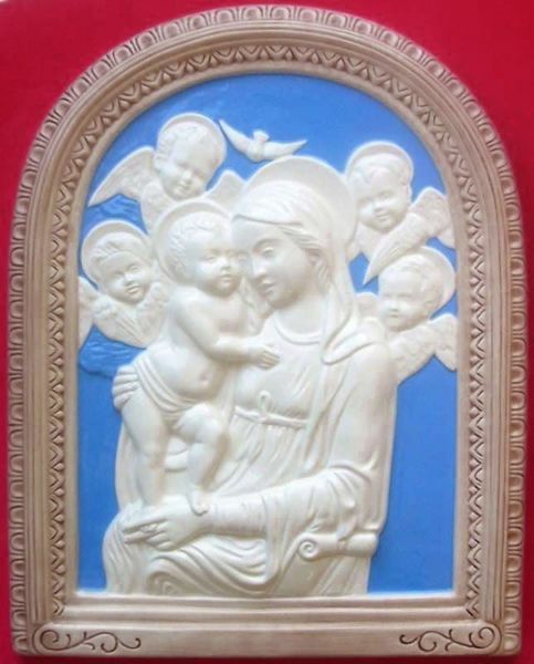 Picture of Our Lady of Boccadirio 39x31 cm (15,4x12,2 inch) Della Robbia ceramic wall panel