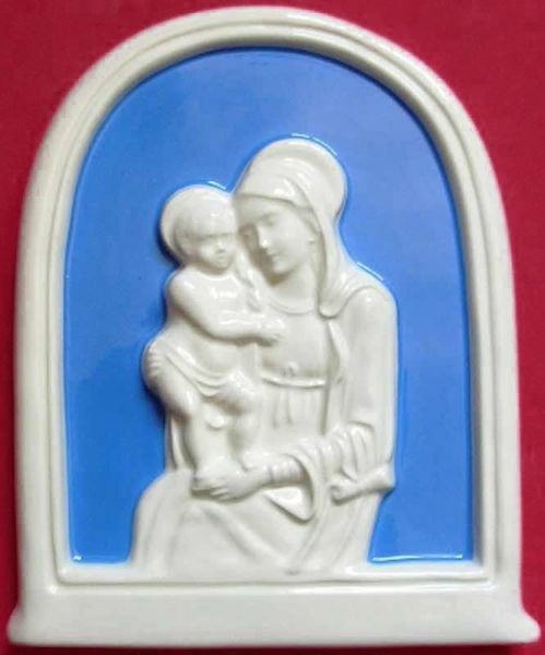 Picture of Our Lady of Boccadirio 17x14 cm (6,7x5,5 inch) Della Robbia ceramic wall panel