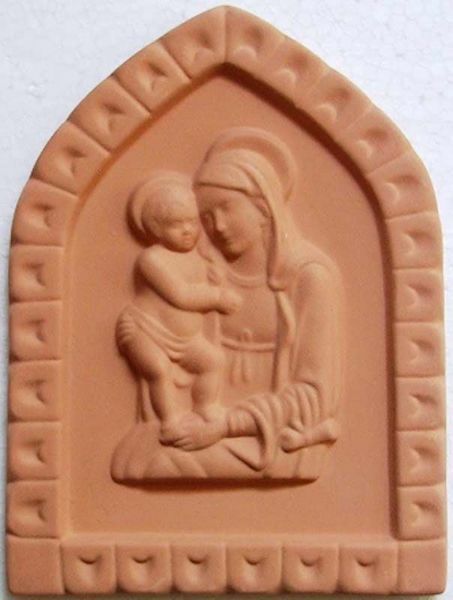Picture of Our Lady of Boccadirio Wall Panel cm 19 (7,5 in) Bas relief Terracotta