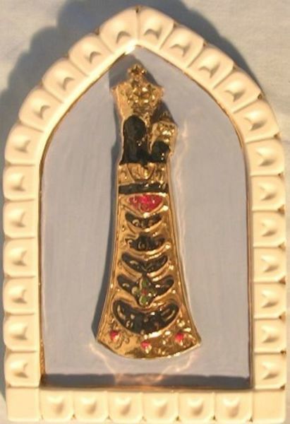 Immagine di Madonna di Loreto Formella da muro 19x13 cm ceramica Robbiana
