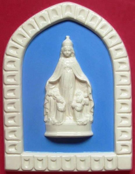 Picture of Our Lady of Montallegro Wall Panel cm 25 (9,8 in) Bas relief Glazed Ceramic Della Robbia