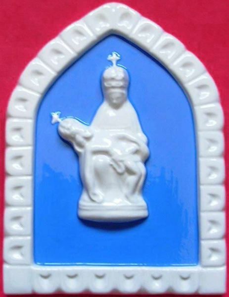 Immagine di Madonna di Pietralba Formella da muro 19x13 cm ceramica Robbiana