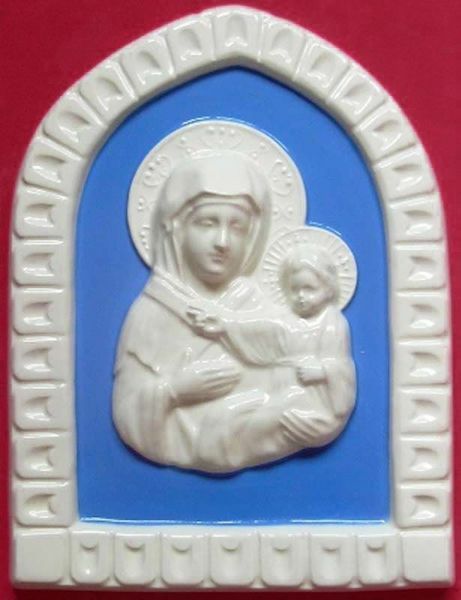 Imagen de Nuestra Señora de S. Luca Panel de pared 25 cm cerámica Robbiana
