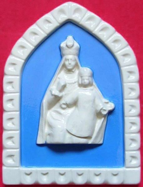Immagine di Madonna Incoronata Formella da parete 19x13 cm ceramica Robbiana
