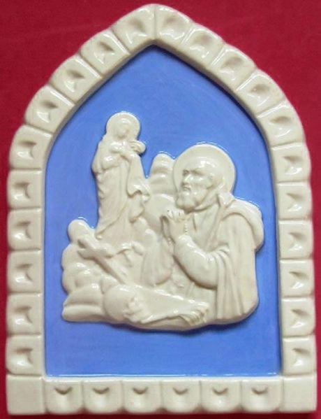 Picture of St. Ignatius 19x13 cm (7,5x5,1 inch) Della Robbia ceramic wall panel