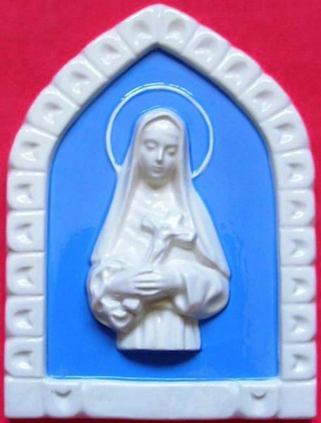 Immagine di Santa Rita da Cascia Formella da muro 19x13 cm ceramica Della Robbia 