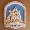 Immagine di Tavole Via Crucis 14 o 15 Stazioni 26x20 cm ceramica Robbiana azzurra