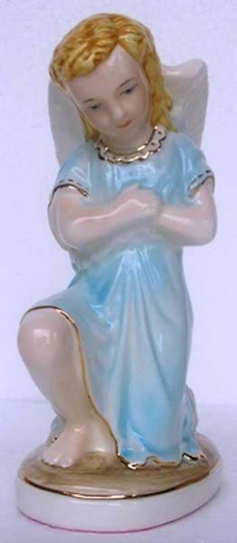 Immagine di Statua Angelo in Preghiera 17 cm ceramica Deruta dipinta