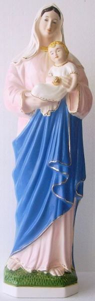 Immagine di Statua Madonna con Bambino 60 cm ceramica Deruta dipinta