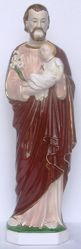 Immagine di Statua San Giuseppe cm 60 (23,6 in) Ceramica invetriata di Deruta dipinta a mano