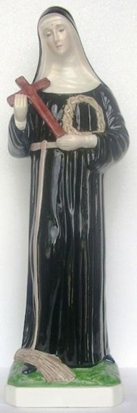 Immagine di Statua Santa Rita da Cascia 60 cm ceramica Deruta dipinta
