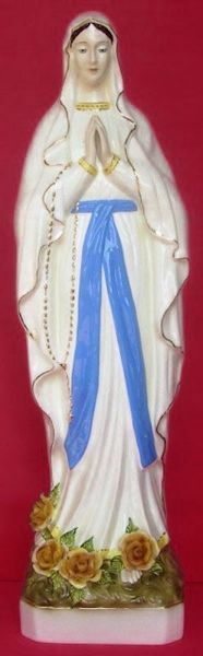 Immagine di Statua Madonna di Lourdes 80 cm ceramica Deruta dipinta