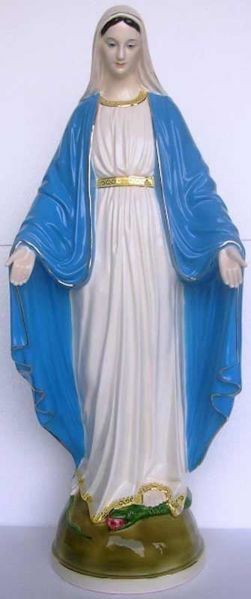 Immagine di Statua Madonna Miracolosa 80 cm ceramica Deruta dipinta