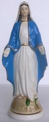 Immagine di Statua Madonna Miracolosa cm 20 (7,9 in) Ceramica invetriata di Deruta dipinta a mano