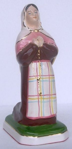 Immagine di Statua Santa Bernadette di Lourdes cm 20 (7,9 in) Ceramica invetriata di Deruta dipinta a mano