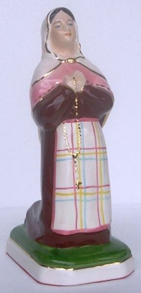 Immagine di Statua Santa Bernadette di Lourdes 20 cm ceramica Deruta dipinta