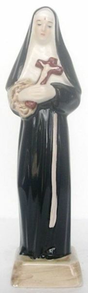 Immagine di Statua Santa Rita da Cascia 23 cm ceramica Deruta dipinta