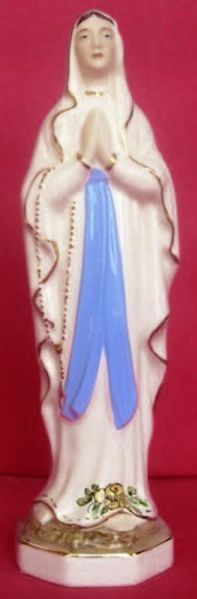 Immagine di Statua Madonna di Lourdes 24 cm ceramica Deruta dipinta