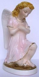 Picture of Statue Praying Angel cm 25 (9,8 in) Hand-painted glazed Ceramic of Deruta