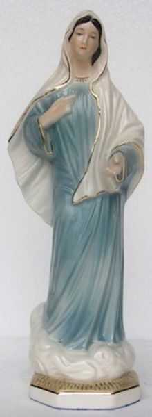 Immagine di Statua Madonna di Medjugorje 30 cm ceramica Deruta dipinta