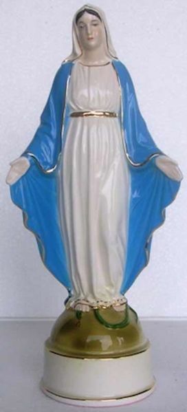 Imagen de Estatua Virgen Milagrosa cm 30 (11,8 in) Cerámica vidriada de Deruta pintada a mano