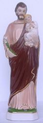 Immagine di Statua San Giuseppe cm 30 (11,8 in) Ceramica invetriata di Deruta dipinta a mano