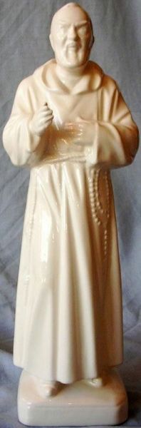 Imagen de Estatua Padre Pío de Pietrelcina 30 cm cerámica Deruta blanca