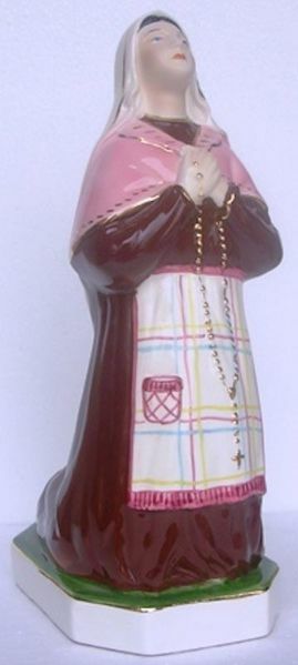 Immagine di Statua Santa Bernadette di Lourdes 36 cm ceramica Deruta dipinta
