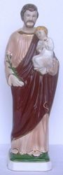 Immagine di Statua San Giuseppe cm 38 (15 in) Ceramica invetriata di Deruta dipinta a mano