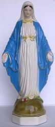 Imagen de Estatua Virgen Milagrosa cm 40 (15,7 in) Cerámica vidriada de Deruta pintada a mano