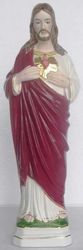 Immagine di Statua Sacro Cuore di Gesù cm 40 (15,7 in) Ceramica invetriata di Deruta dipinta a mano