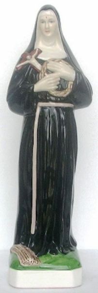 Immagine di Statua Santa Rita da Cascia 40 cm ceramica Deruta dipinta