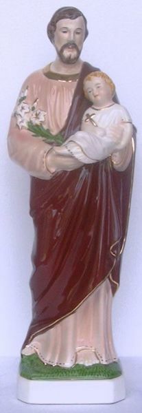 Immagine di Statua San Giuseppe 50 cm ceramica Deruta dipinta