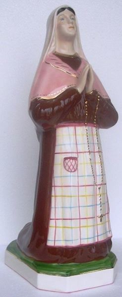 Immagine di Statua Santa Bernadette di Lourdes cm 50 (19,7 in) Maiolica invetriata di Deruta dipinta a mano