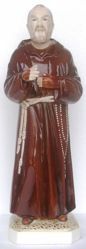 Immagine di Statua Santo Padre Pio da Pietrelcina cm 50 (19,7 in) Ceramica invetriata di Deruta dipinta a mano