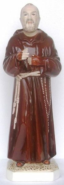 Imagen de Estatua Padre Pío de Pietrelcina 50 cm cerámica Deruta pintada